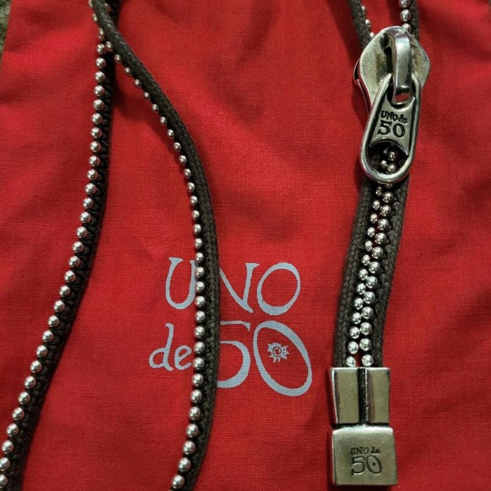 Women’s Uno De 50 Leather 2004 Anniversary Necklace - RETIRED